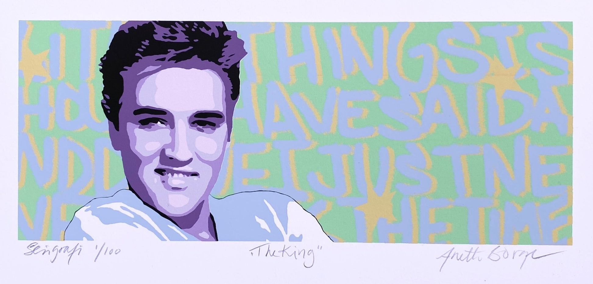 Bilde av Anette Borge "The king" laget av Anette Borge, popart kunst fra Galleri2b