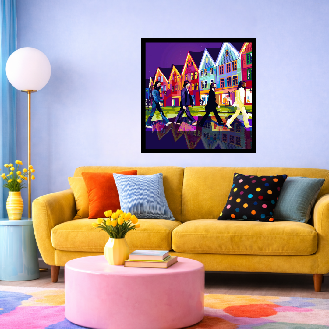 Bilde av Bryggen Beat – Pop Art - trykk av Torbjørn Endrerud (Tendart) laget av Torbjørn Endrerud, popart kunst fra Galleri2b