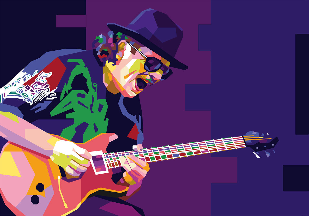 Torbjørn Endrerud (Tendart) "Carlos Santana", digitalt grafisk kunstverk av gitaristen Carlos Santana