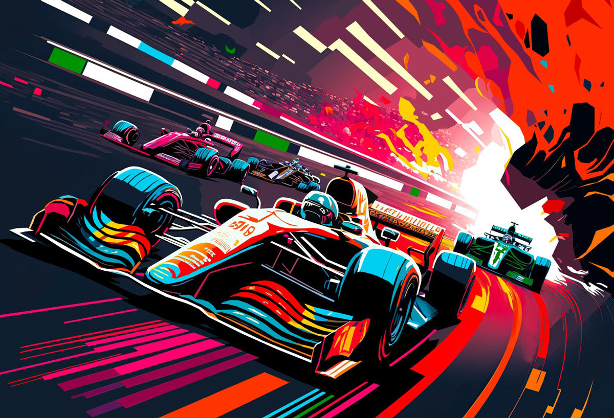Torbjørn Endrerud (Tendart) "F1", digitalt grafisk kunstverk med Formel 1-tema
