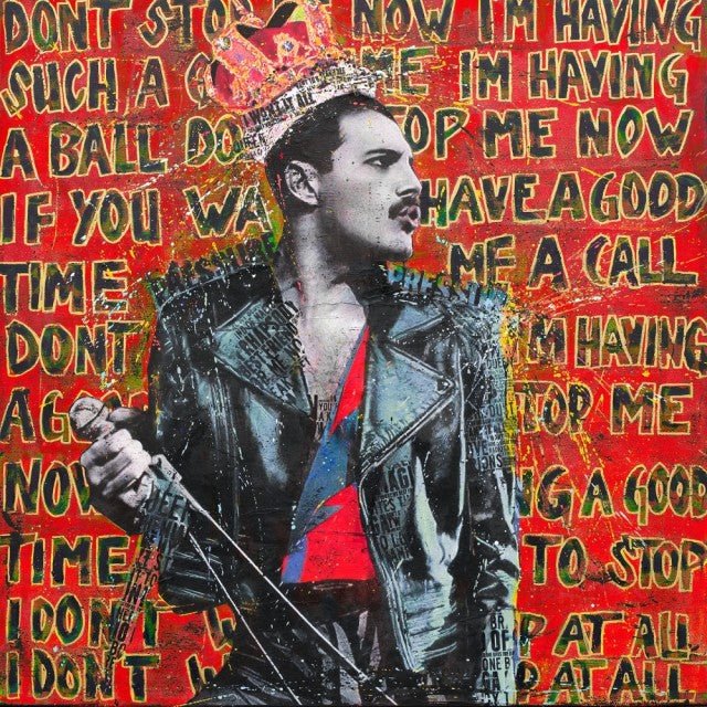 Bilde av Fru Bugge "DON´T STOP ME NOW II" laget av Fru Bugge, popart kunst fra Galleri2b