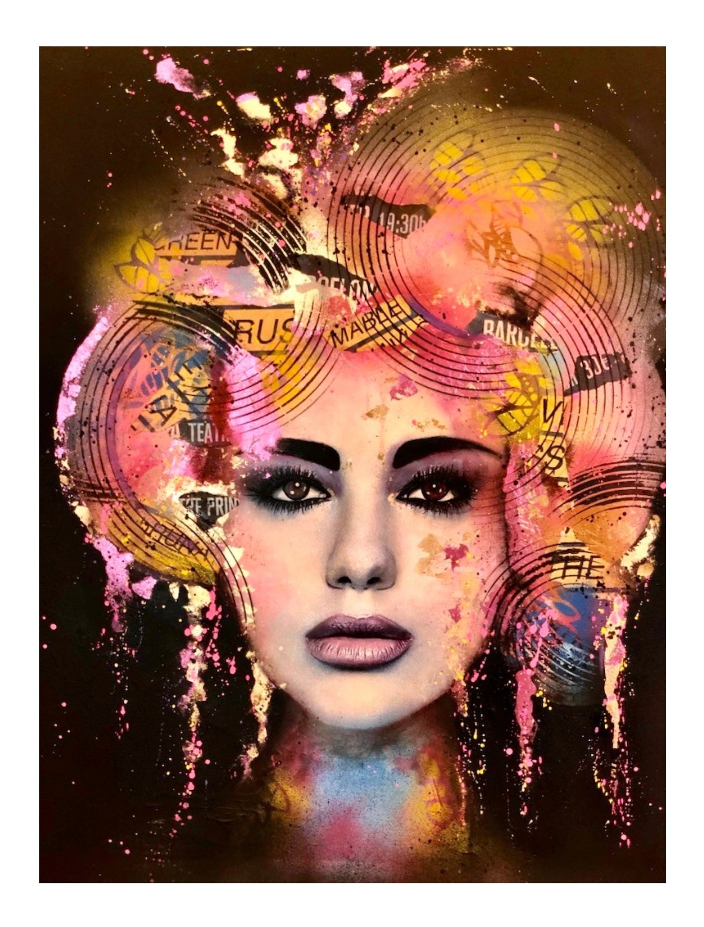 Bilde av Fru Bugge "Dua Lipa" laget av Fru Bugge, popart kunst fra Galleri2b