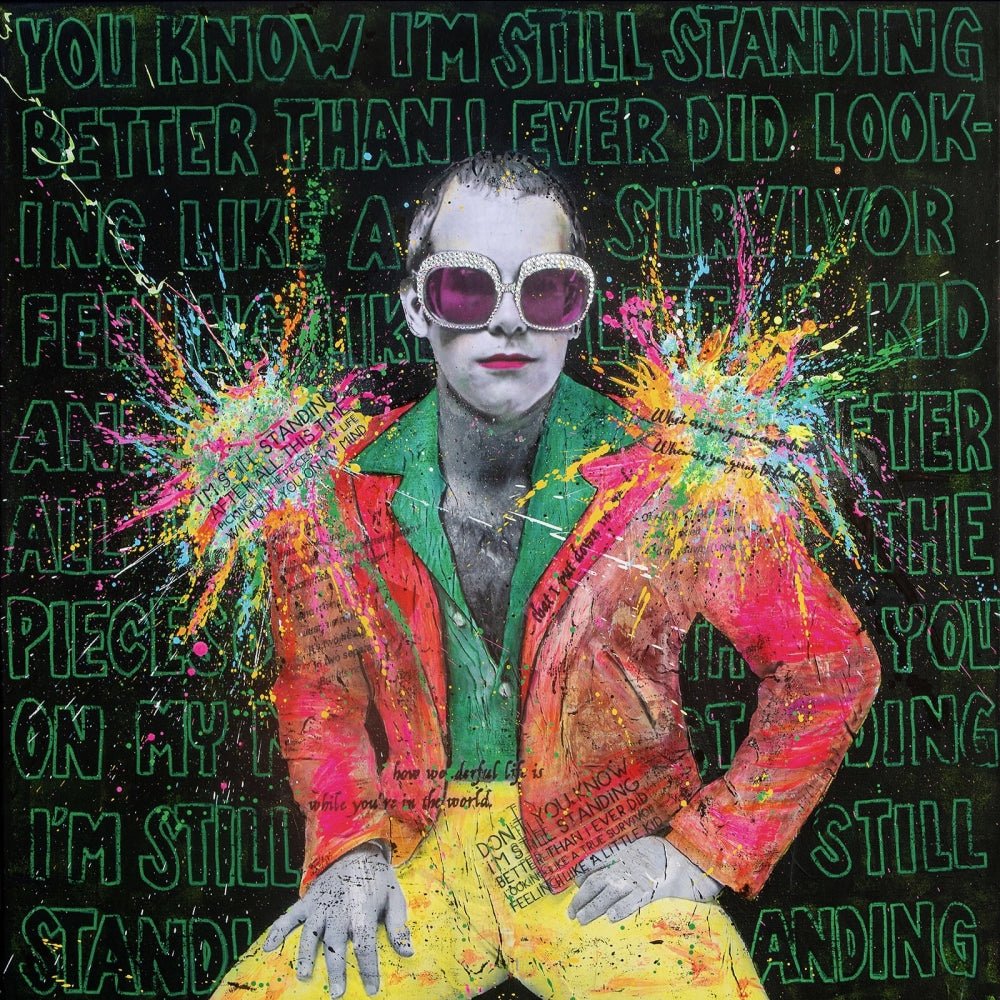 Bilde av Fru Bugge "Elton John" laget av Fru Bugge, popart kunst fra Galleri2b