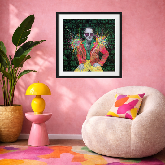 Bilde av Fru Bugge "Elton John" laget av Fru Bugge, popart kunst fra Galleri2b