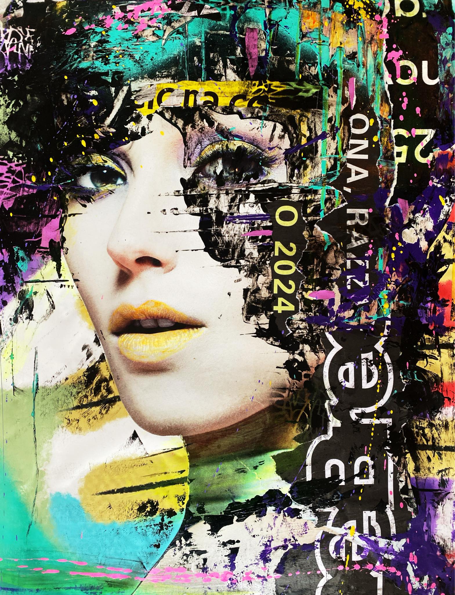 Bilde av Fru Bugge "Glitch" - NYTT TRYKK laget av Fru Bugge, popart kunst fra Galleri2b