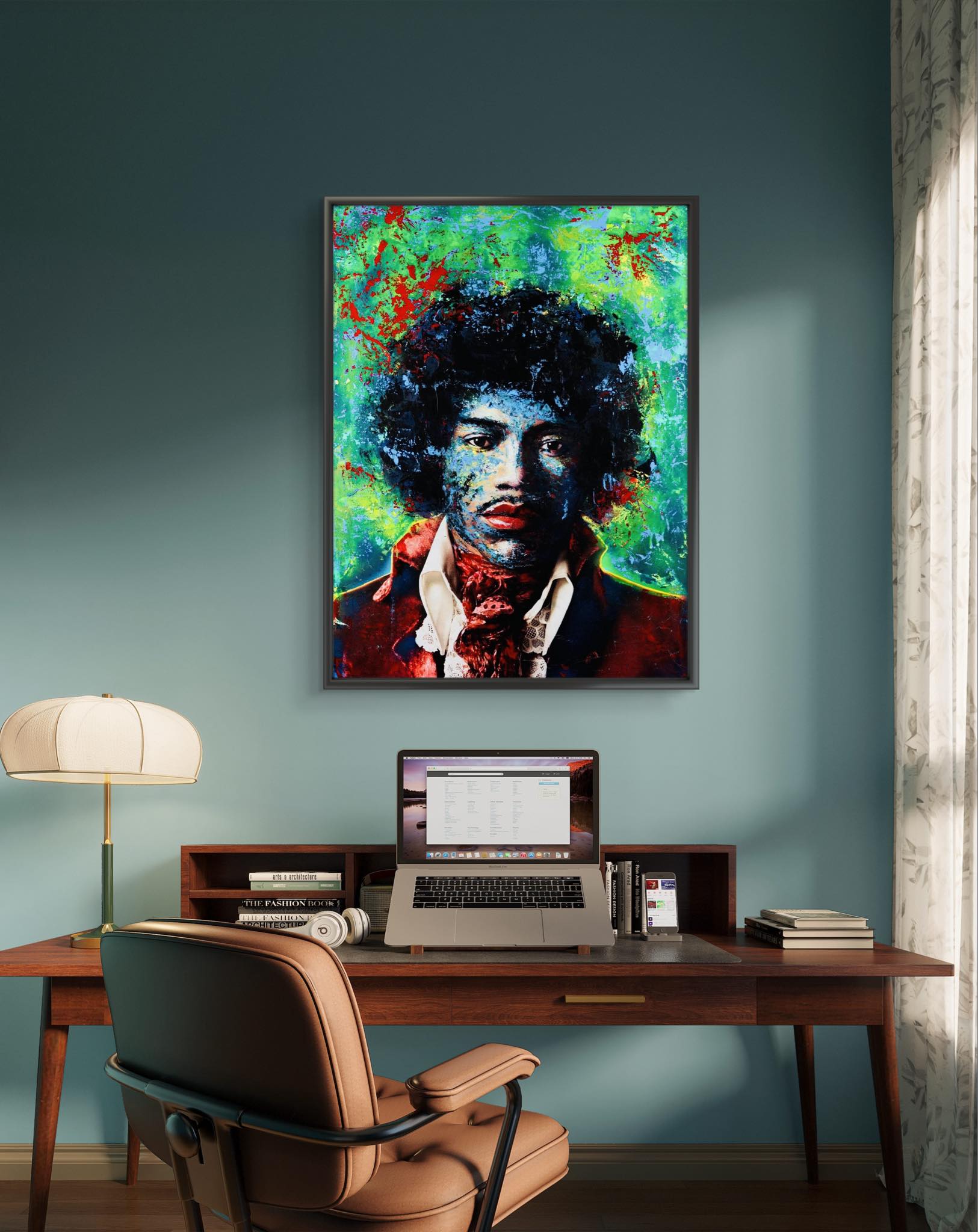 Bilde av Fru Bugge "Hendrix" laget av Fru Bugge, popart kunst fra Galleri2b