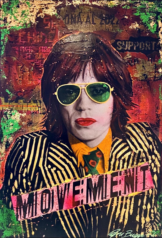 Bilde av Fru Bugge "Movement/Mick Jagger laget av Fru Bugge, popart kunst fra Galleri2b