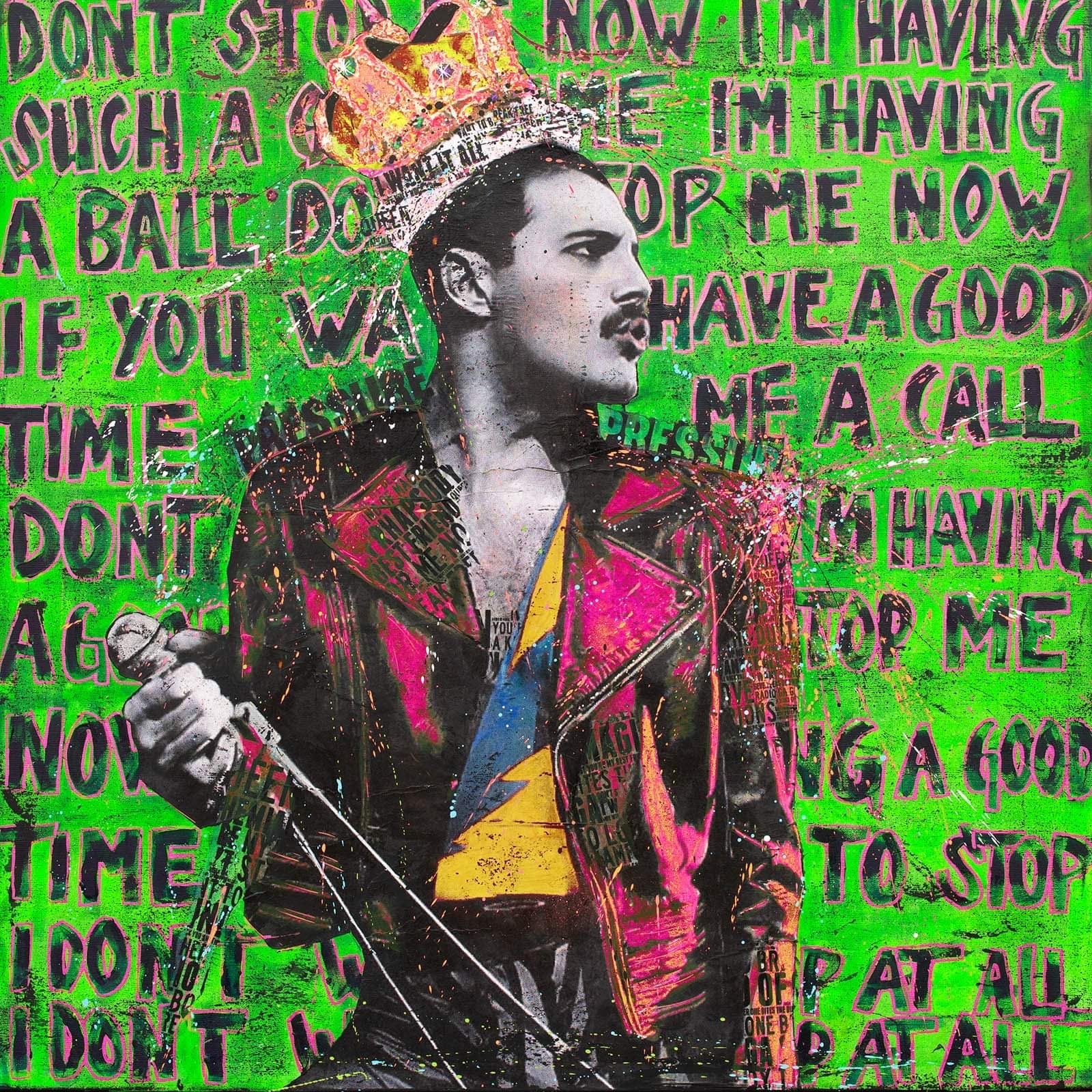 Bilde av Fru Bugge"DON´T STOP ME NOW 4" laget av Fru Bugge, popart kunst fra Galleri2b