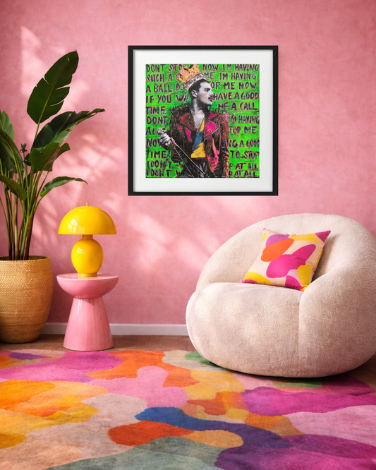 Bilde av Fru Bugge"DON´T STOP ME NOW 4" laget av Fru Bugge, popart kunst fra Galleri2b