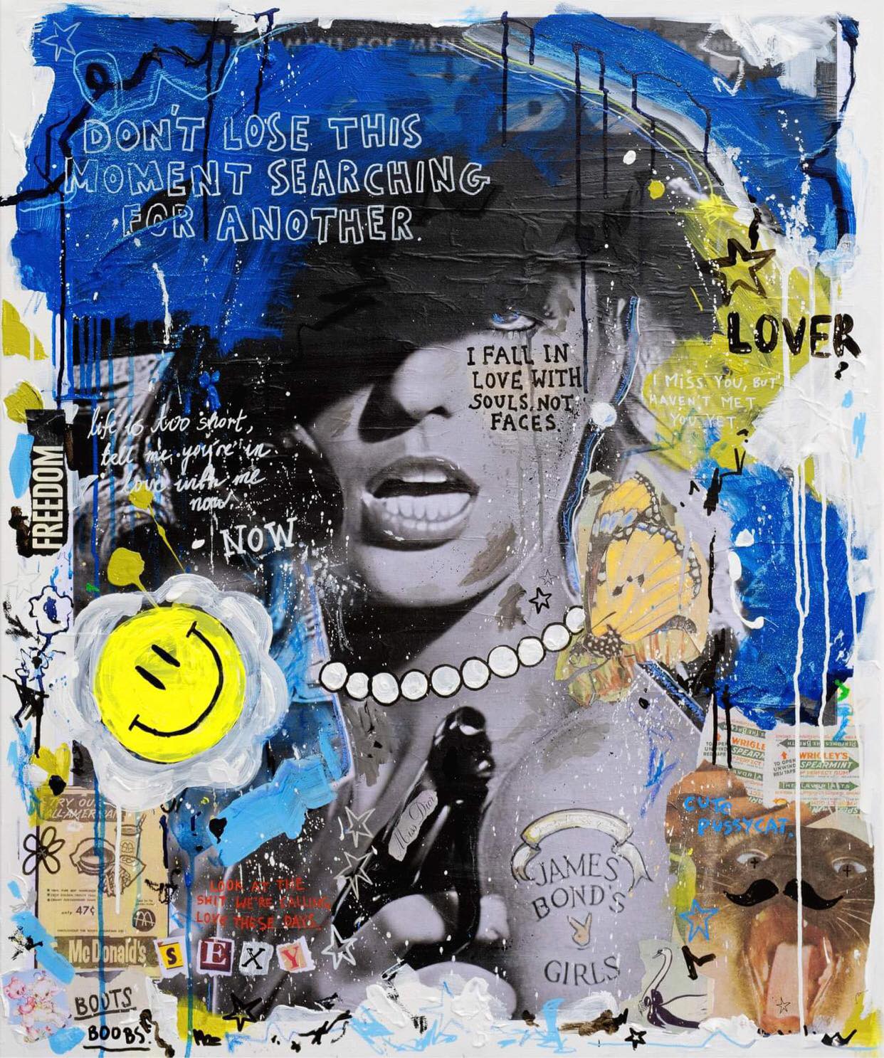 Bilde av JfPainting "007" laget av Julia Flak, popart kunst fra Galleri2b