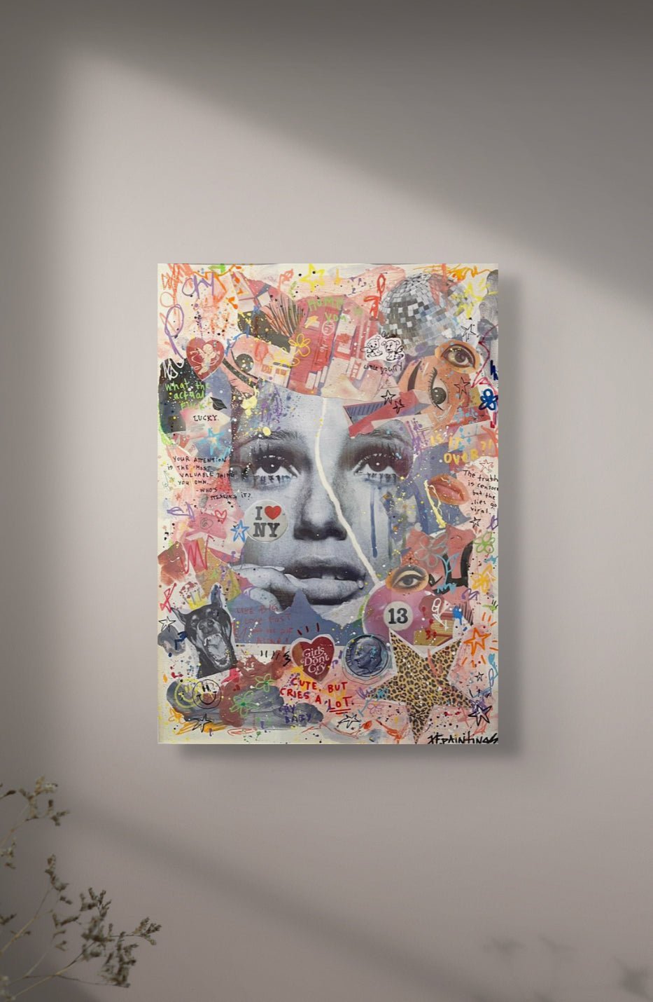 Bilde av JfPainting "I Love NY" laget av Julia Flak, popart kunst fra Galleri2b