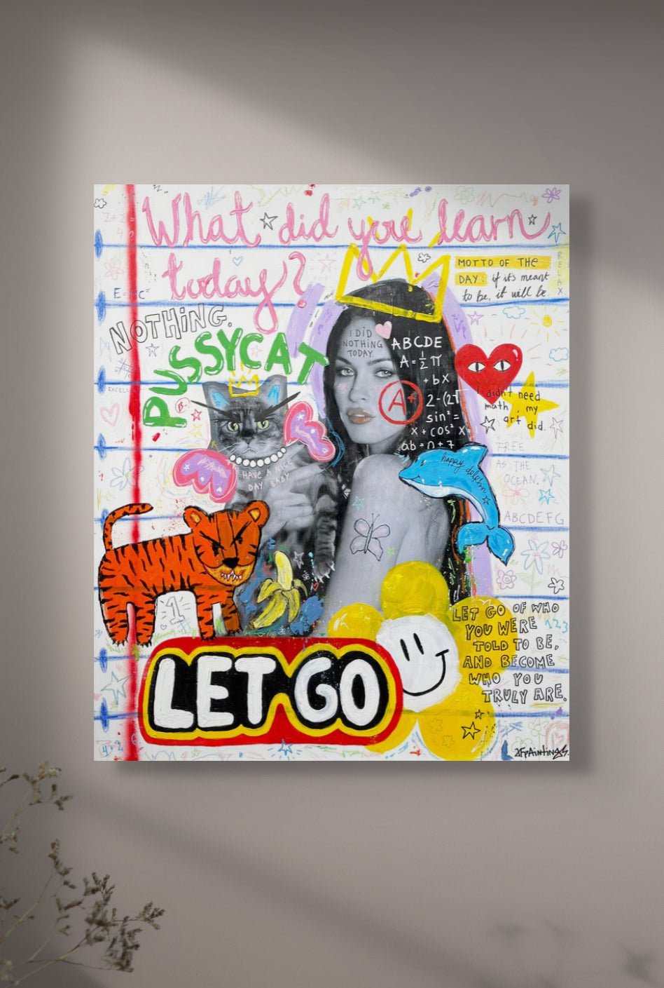 Bilde av JfPainting "Let Go" laget av Julia Flak, popart kunst fra Galleri2b