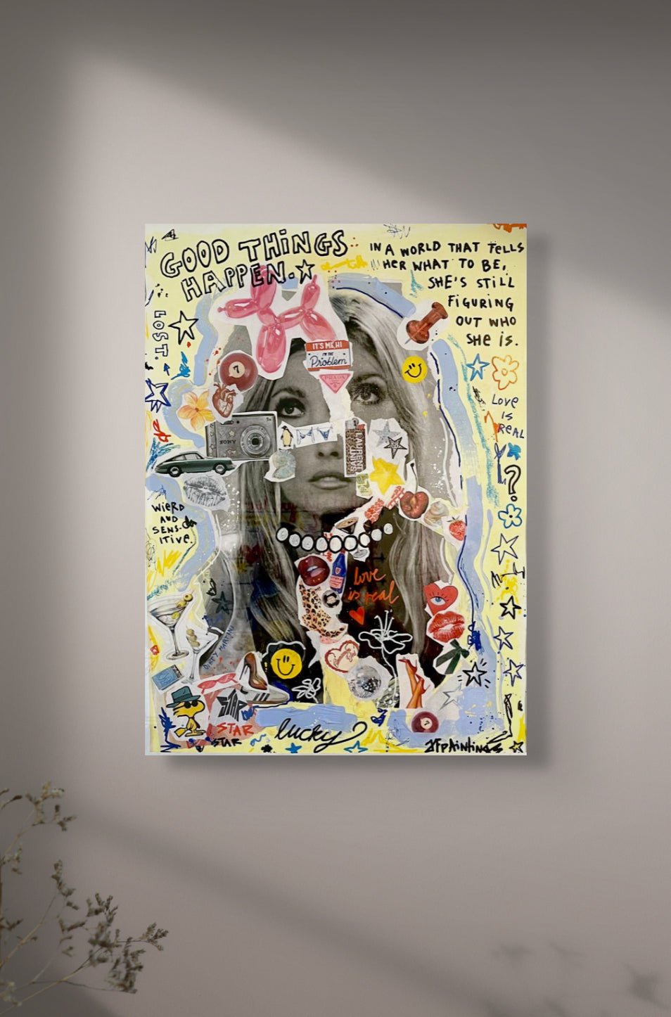 Bilde av JfPainting "Lucky" laget av Julia Flak, popart kunst fra Galleri2b