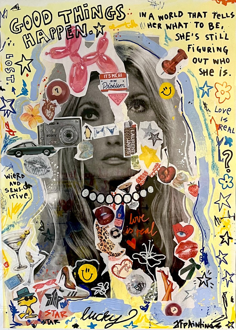 Bilde av JfPainting "Lucky" laget av Julia Flak, popart kunst fra Galleri2b