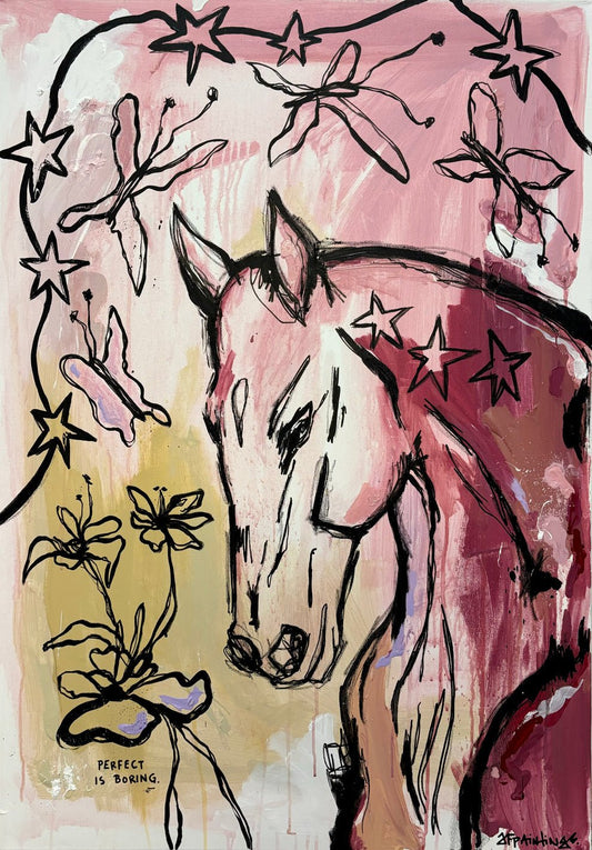 Bilde av JfPainting "Perfect is Boring" laget av Julia Flak, popart kunst fra Galleri2b