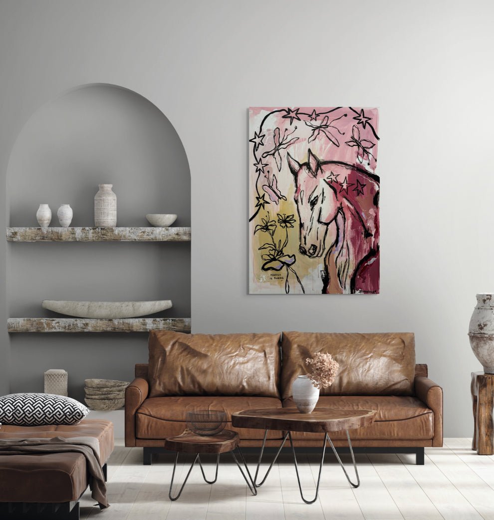 Bilde av JfPainting "Perfect is Boring" laget av Julia Flak, popart kunst fra Galleri2b