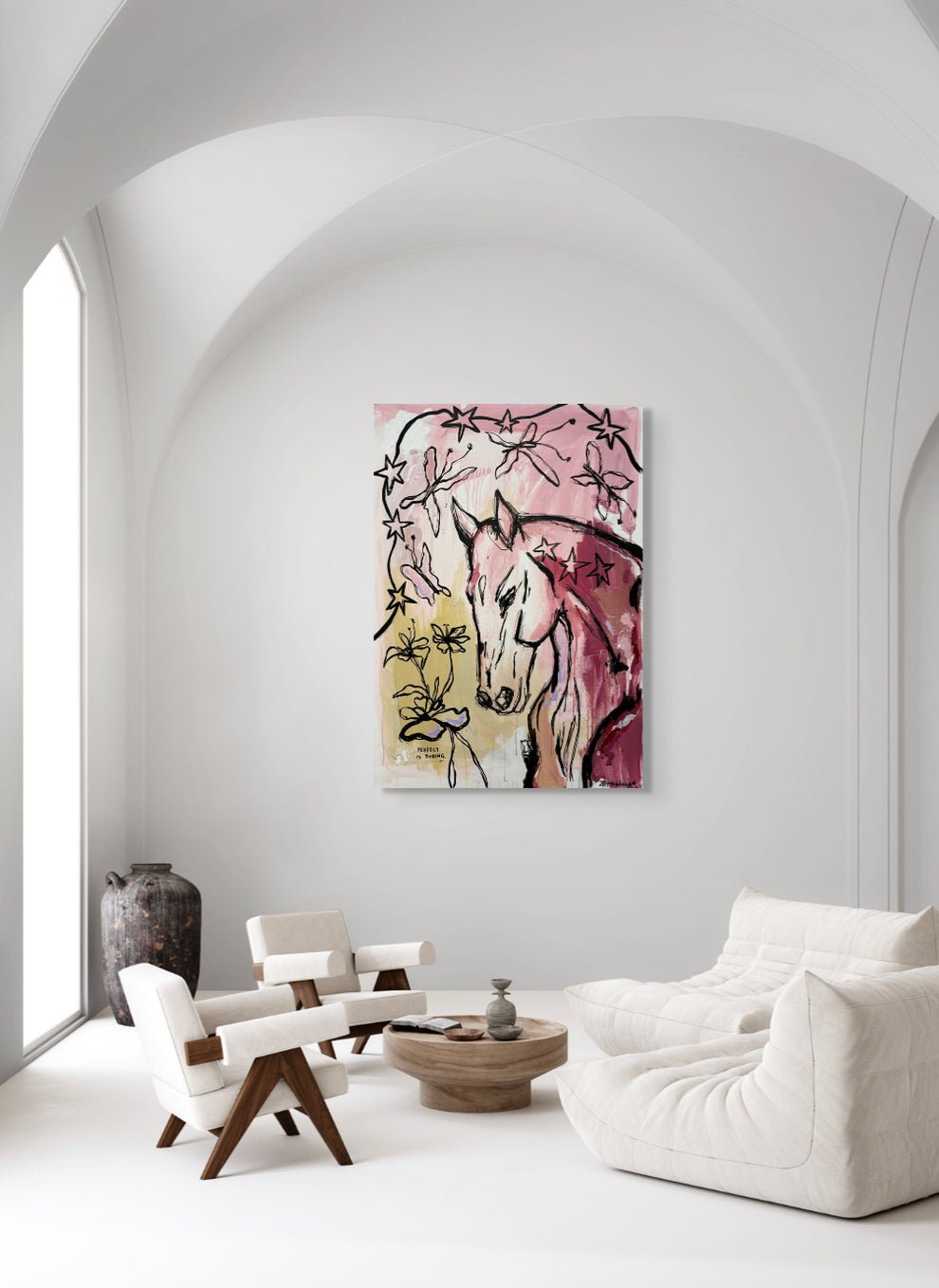 Bilde av JfPainting "Perfect is Boring" laget av Julia Flak, popart kunst fra Galleri2b