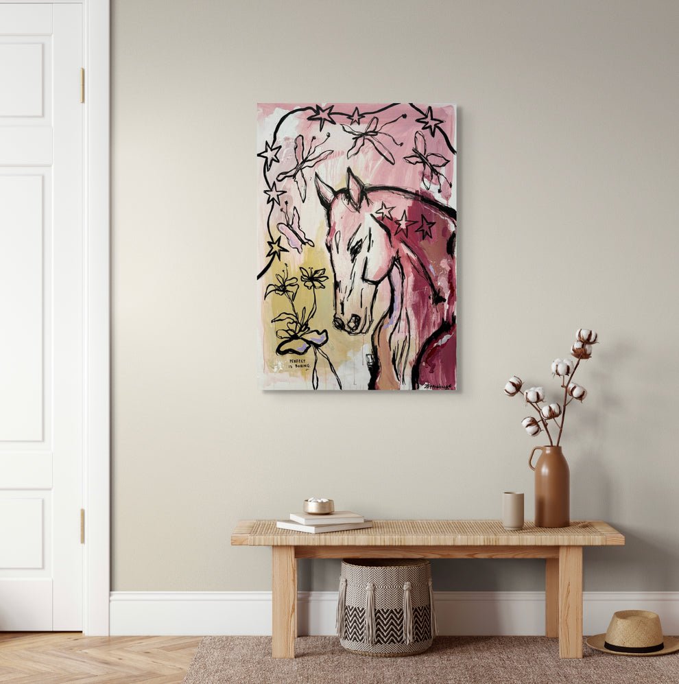 Bilde av JfPainting "Perfect is Boring" laget av Julia Flak, popart kunst fra Galleri2b