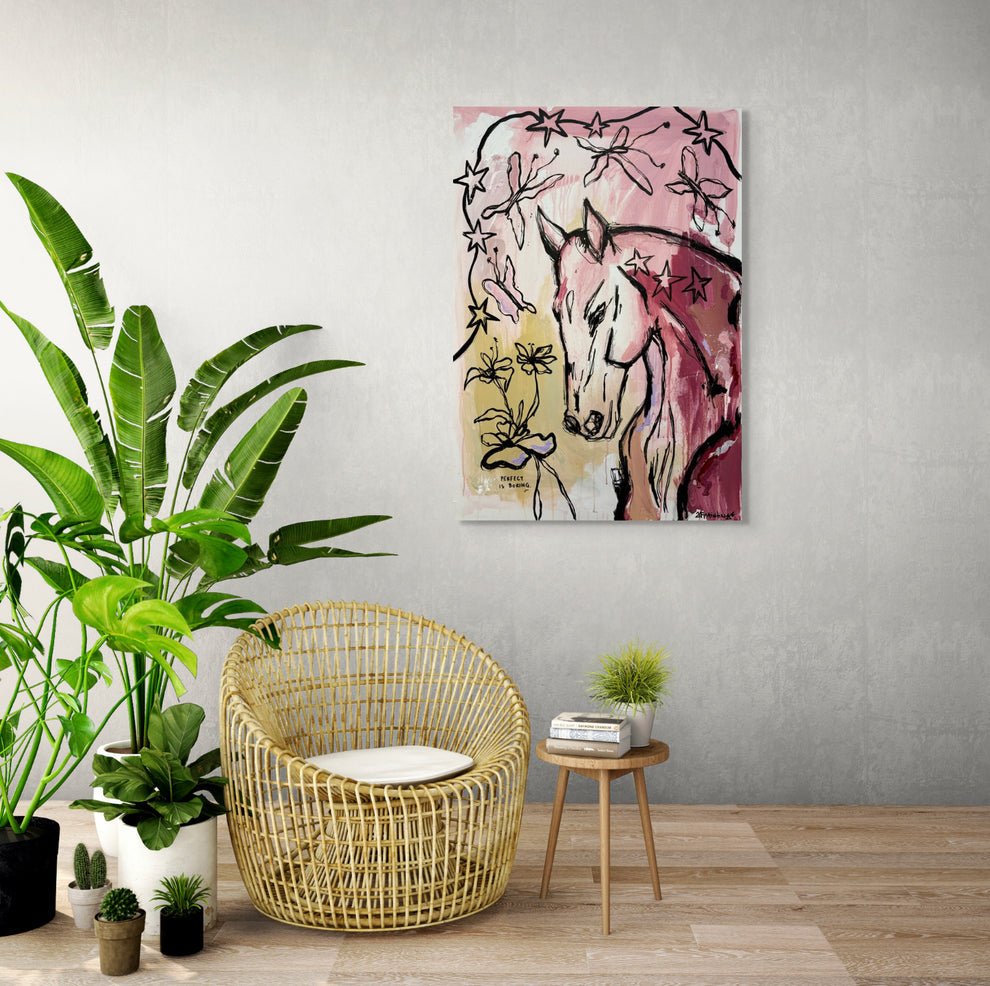 Bilde av JfPainting "Perfect is Boring" laget av Julia Flak, popart kunst fra Galleri2b