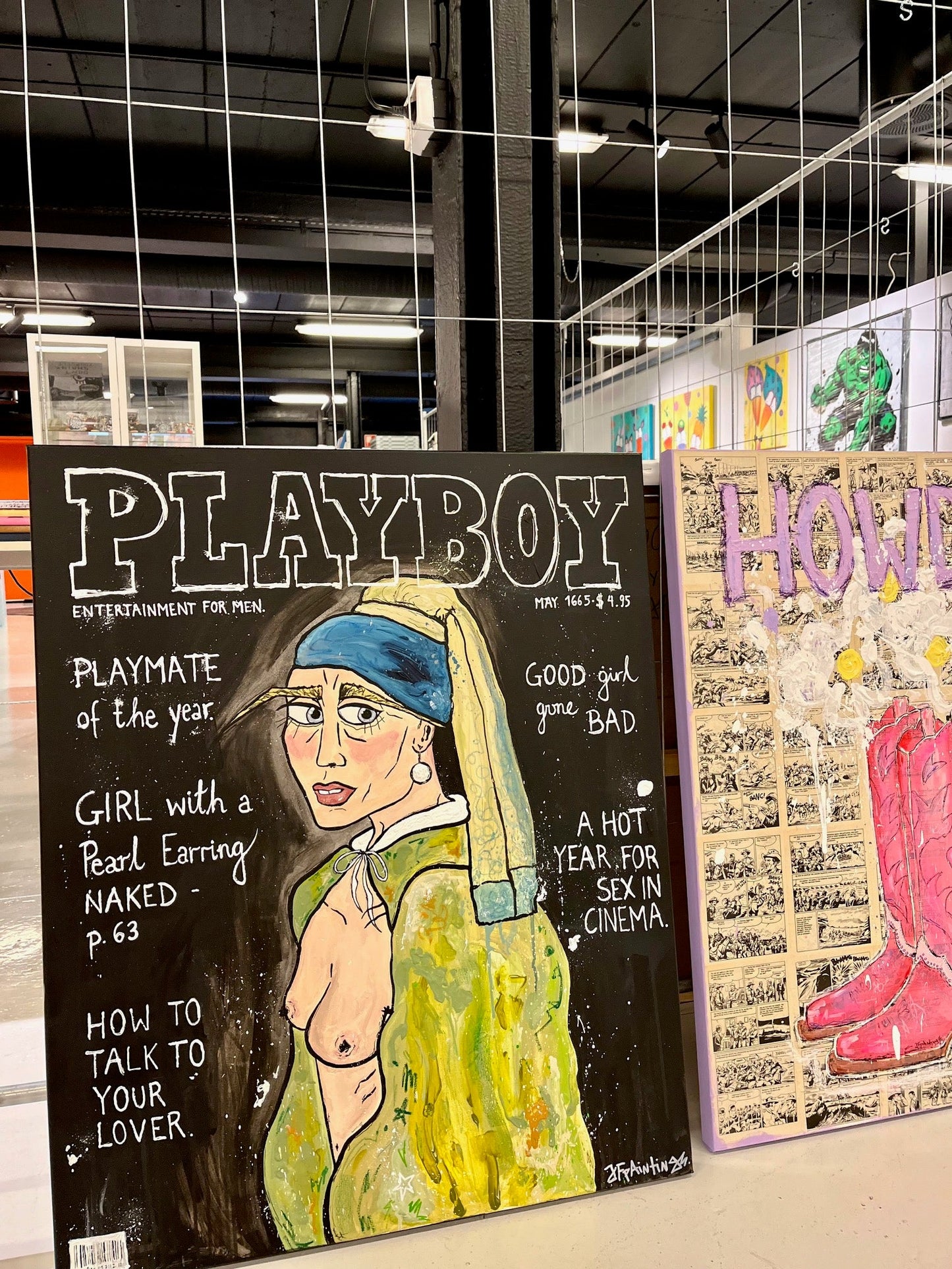Bilde av JfPaintings "Playmate with a pearl Earring" laget av Julia Flak, popart kunst fra Galleri2b