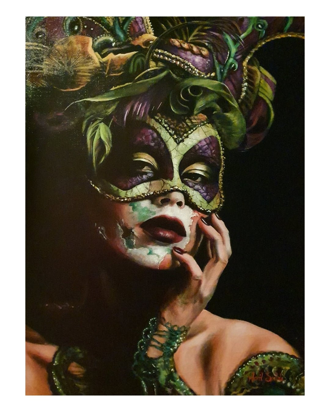 Bilde av Marit Spilde - Blooming Beneath the Mask laget av Marit Spilde, popart kunst fra Galleri2b