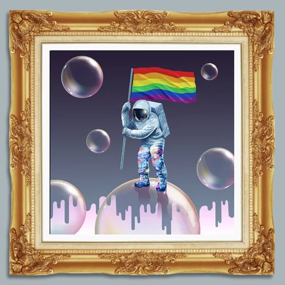 Bilde av Rino Larsen "Alt er LOVE" HÅNDKOLORERT laget av Rino Larsen, popart kunst fra Galleri2b