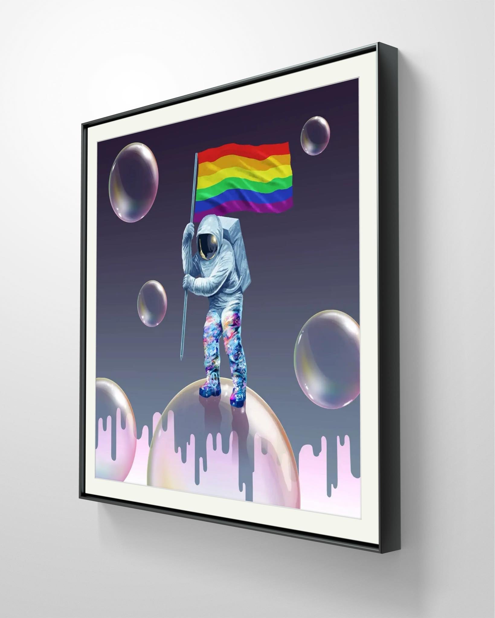 Bilde av Rino Larsen "Alt er LOVE" HÅNDKOLORERT laget av Rino Larsen, popart kunst fra Galleri2b