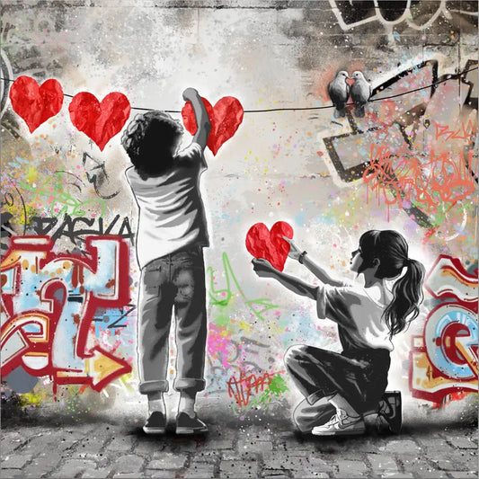 Bilde av Rino Larsen "Heartstring" laget av Rino Larsen, popart kunst fra Galleri2b