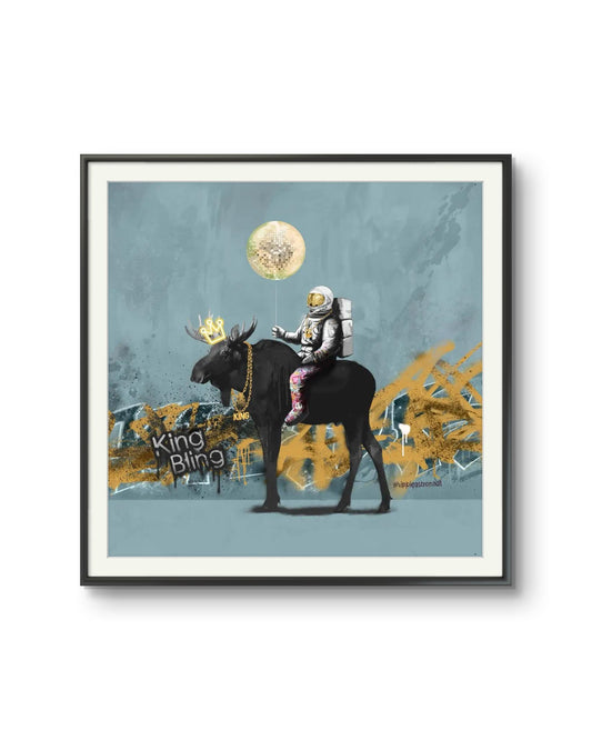 Bilde av Rino Larsen "King Bling B" laget av Rino Larsen, popart kunst fra Galleri2b