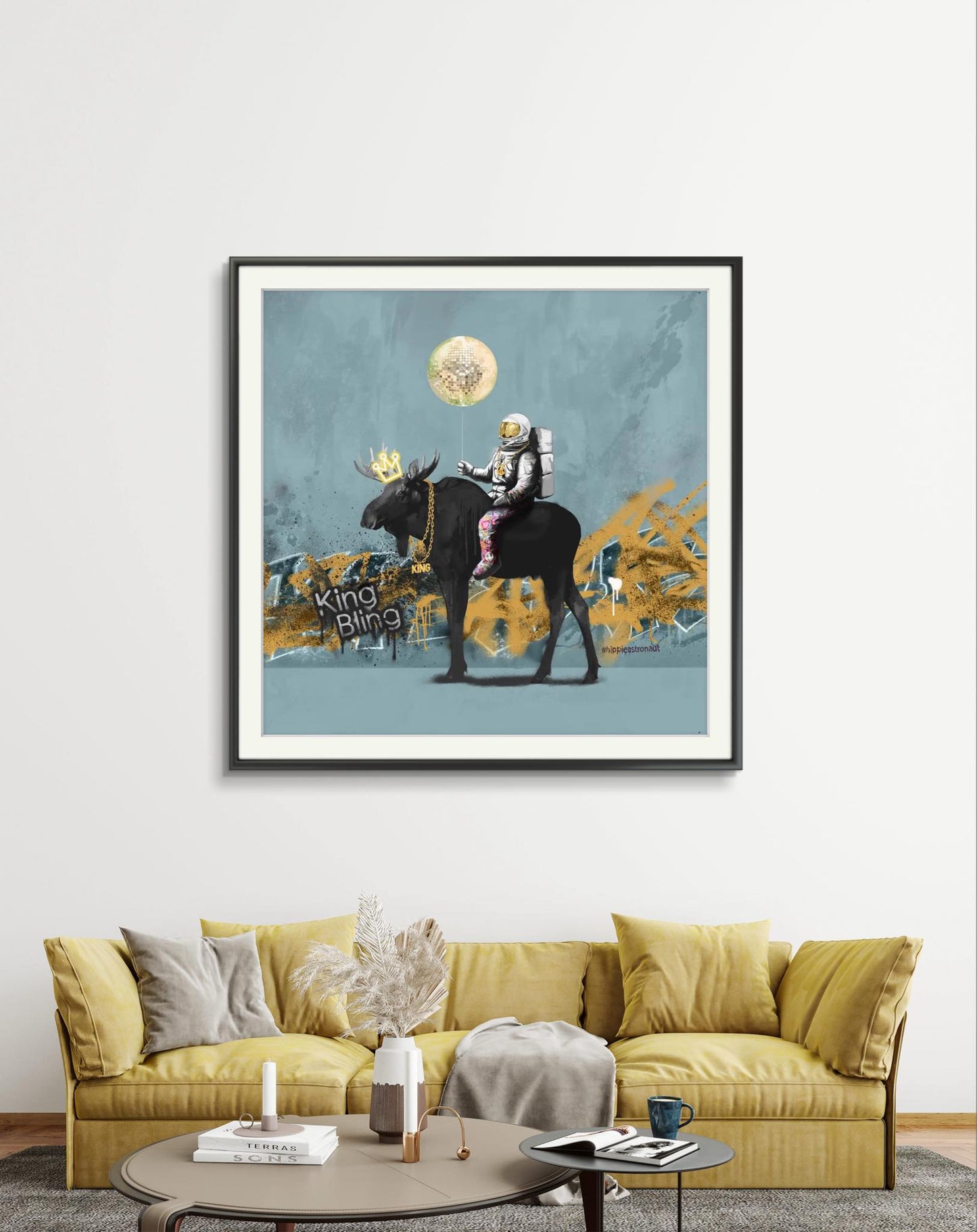 Bilde av Rino Larsen "King Bling B" laget av Rino Larsen, popart kunst fra Galleri2b