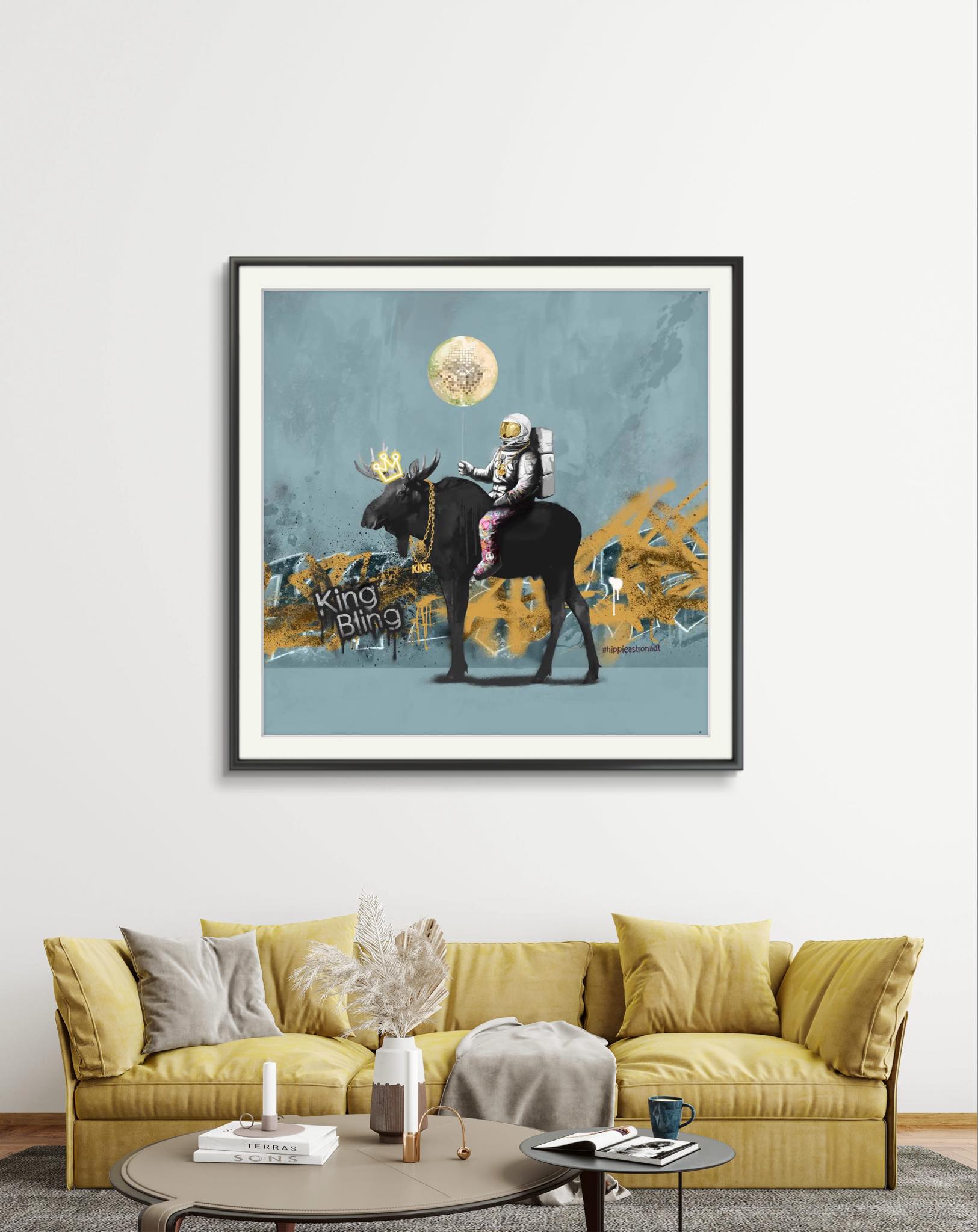 Bilde av Rino Larsen "King Bling B" laget av Rino Larsen, popart kunst fra Galleri2b