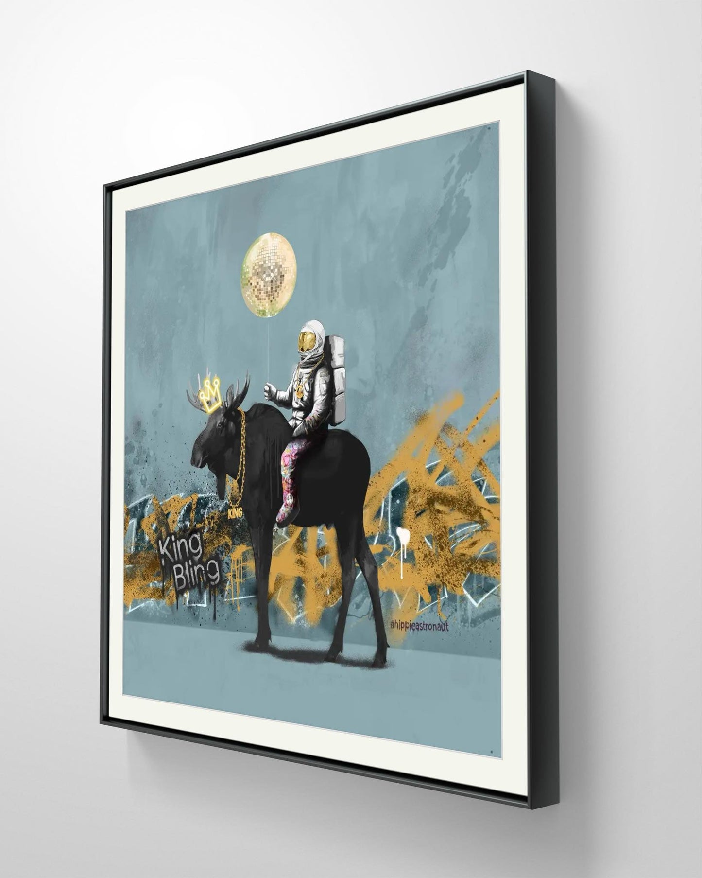 Bilde av Rino Larsen "King Bling B" laget av Rino Larsen, popart kunst fra Galleri2b