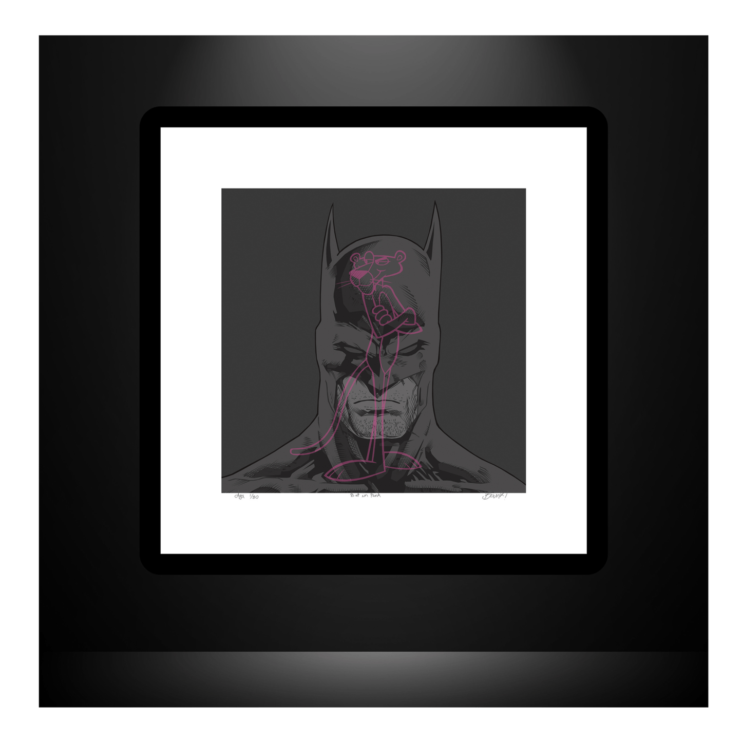 Bilde av Ronny Bank - "Bat in pink" - 2025 edition laget av Ronny Bank, popart kunst fra Galleri2b