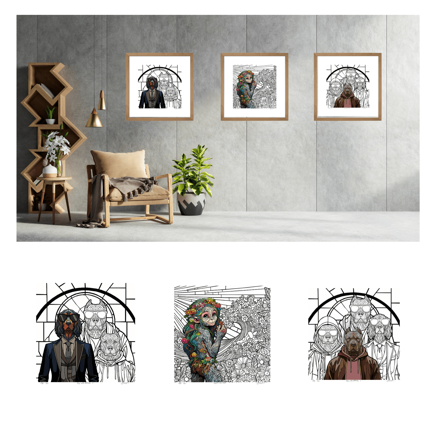 Bilde av Ronny Bank - "Dogs with attitude 2" - 2025 edition laget av Ronny Bank, popart kunst fra Galleri2b