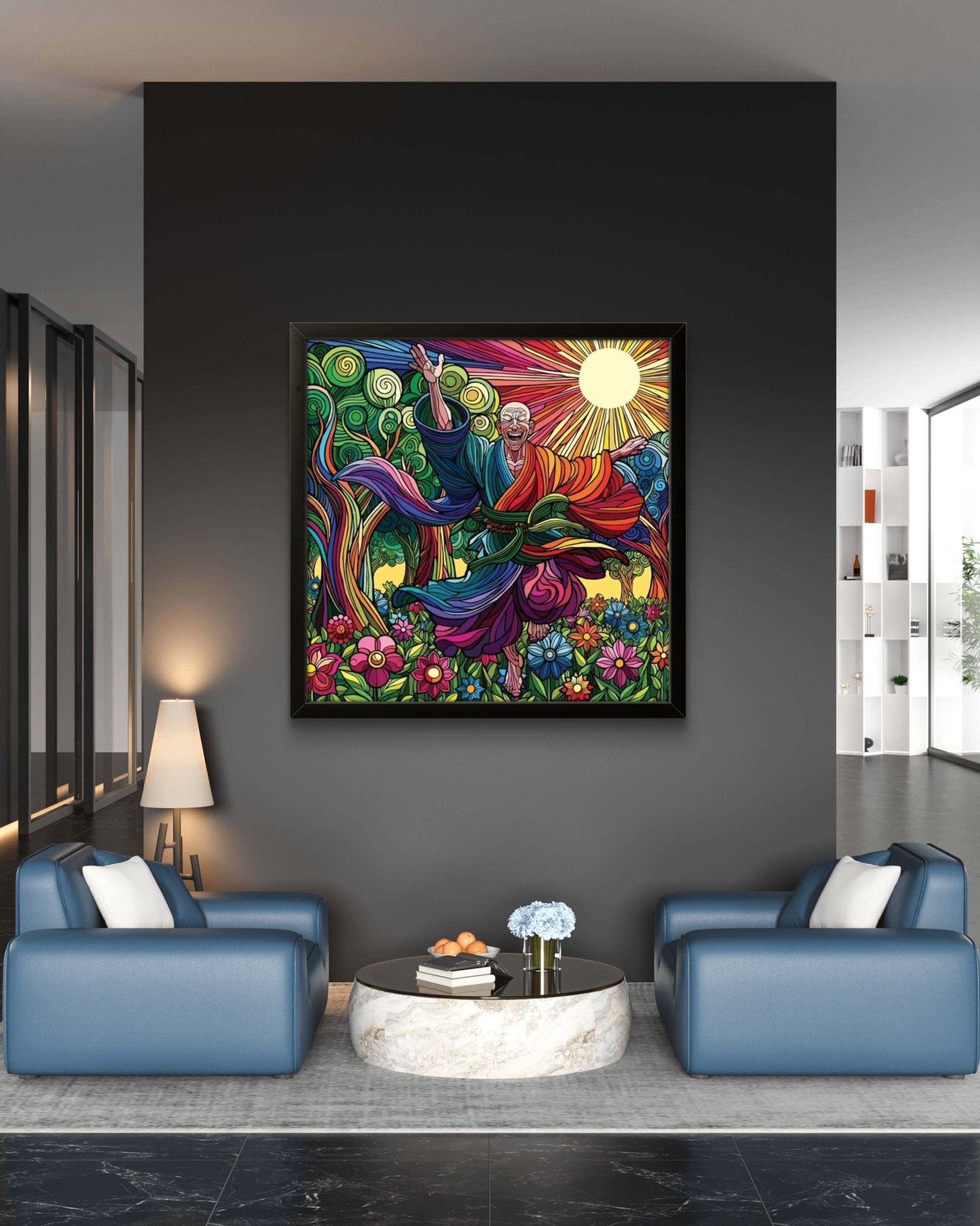 Bilde av Ronny Bank "Embrace the joy" 90X90 cm laget av Ronny Bank, popart kunst fra Galleri2b