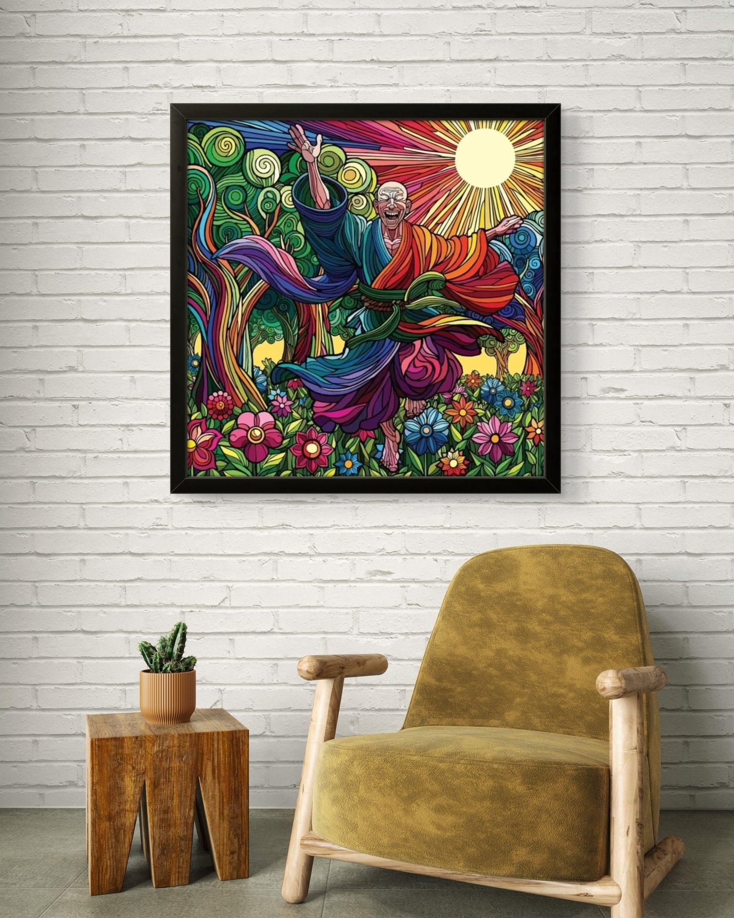 Bilde av Ronny Bank "Embrace the joy" 90X90 cm laget av Ronny Bank, popart kunst fra Galleri2b