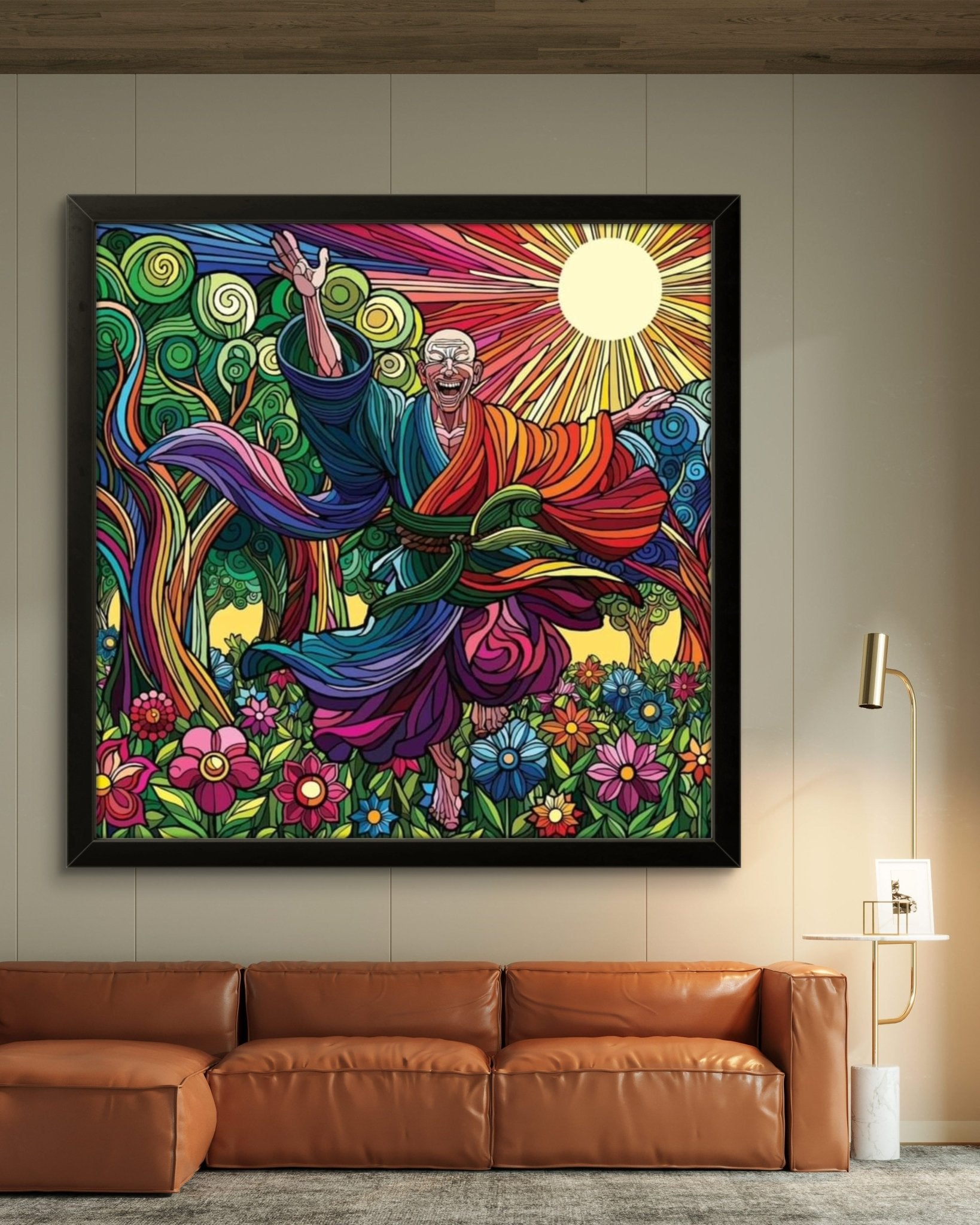 Bilde av Ronny Bank "Embrace the joy" 90X90 cm laget av Ronny Bank, popart kunst fra Galleri2b