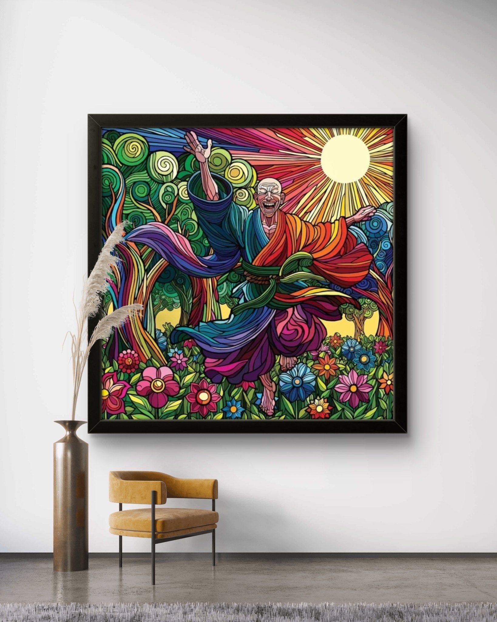 Bilde av Ronny Bank "Embrace the joy" 90X90 cm laget av Ronny Bank, popart kunst fra Galleri2b