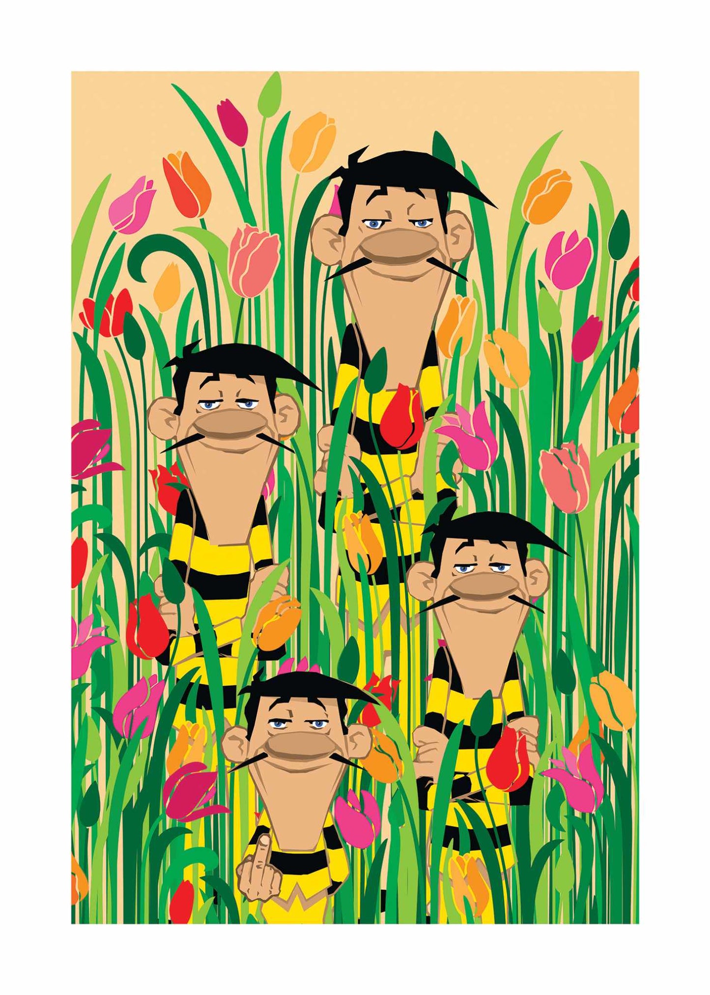 Bilde av Ronny Bank "Flipping the bird" laget av Ronny Bank, popart kunst fra Galleri2b