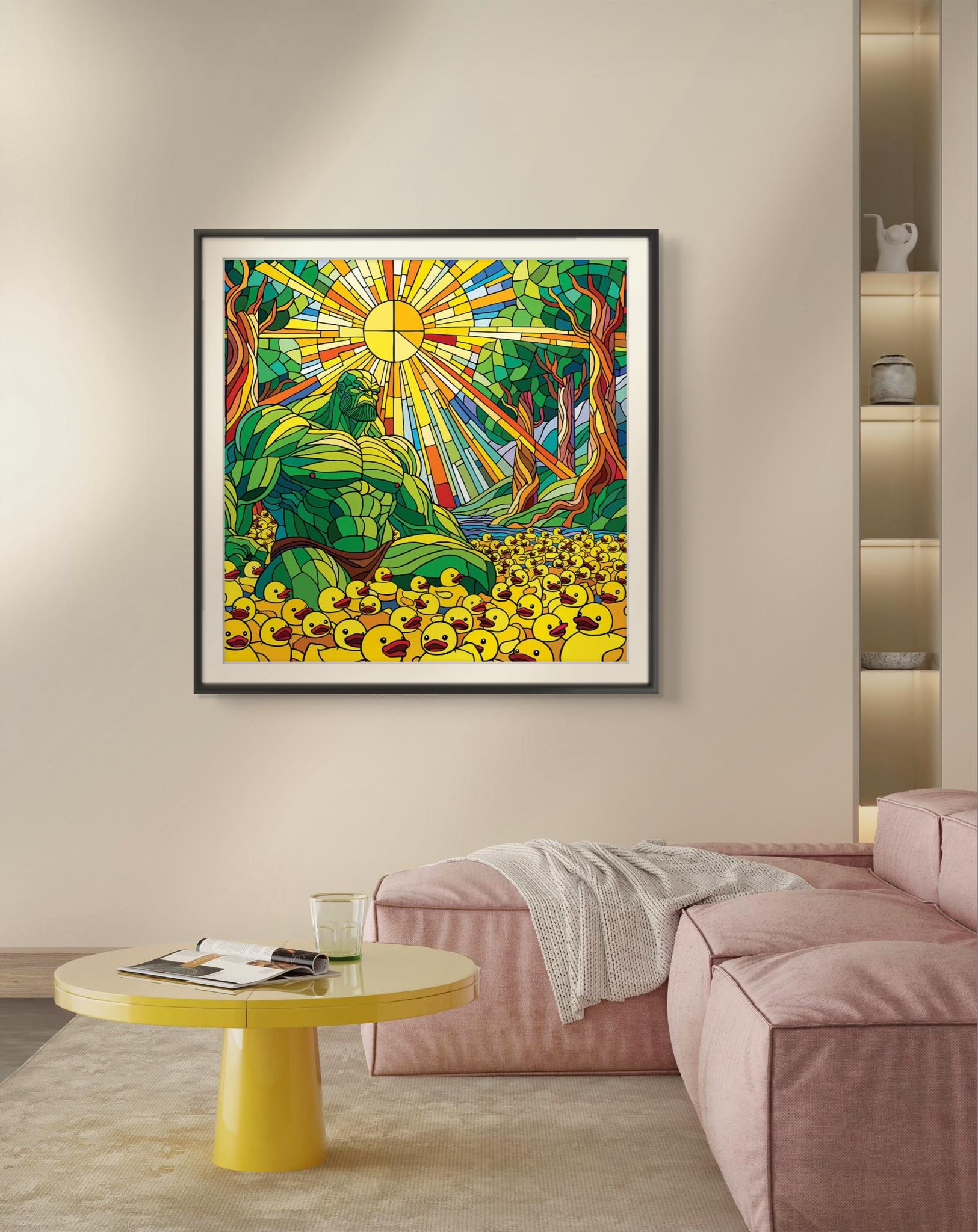 Bilde av Ronny Bank "King of ducks" 50X50 cm laget av Ronny Bank, popart kunst fra Galleri2b