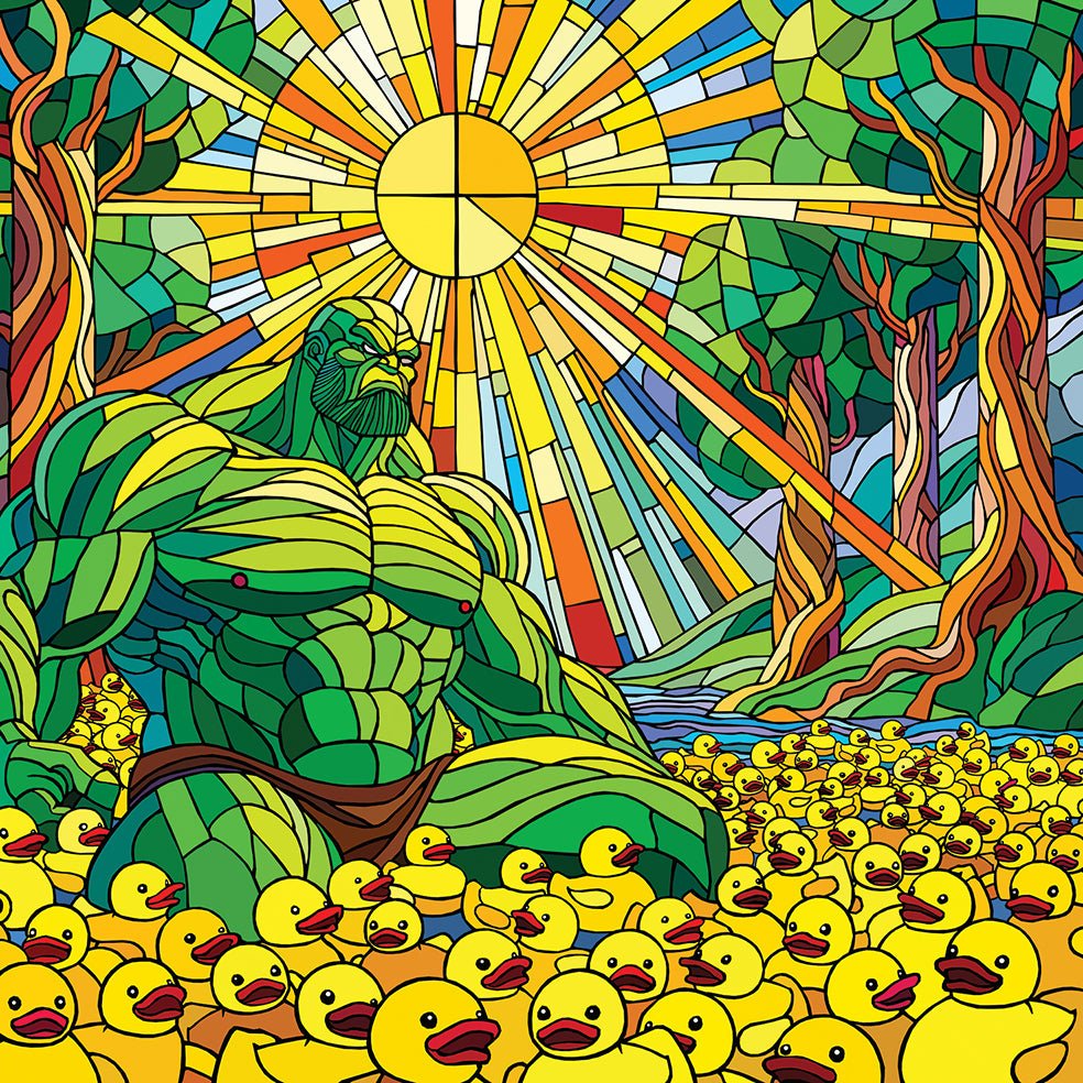 Bilde av Ronny Bank "King of ducks" 50X50 cm laget av Ronny Bank, popart kunst fra Galleri2b