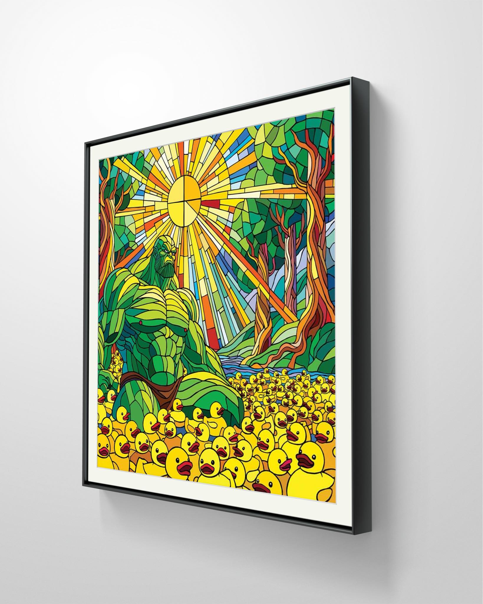 Bilde av Ronny Bank "King of ducks" 50X50 cm laget av Ronny Bank, popart kunst fra Galleri2b