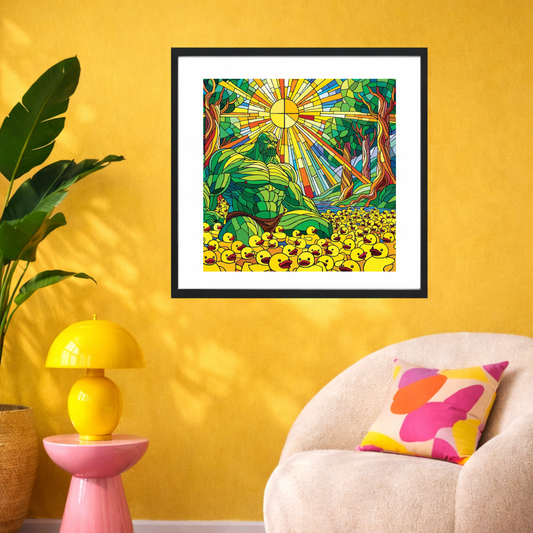 Bilde av Ronny Bank "King of ducks" 50X50 cm laget av Ronny Bank, popart kunst fra Galleri2b