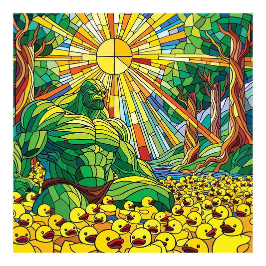 Bilde av Ronny Bank "King of ducks"90X90cm laget av Ronny Bank, popart kunst fra Galleri2b