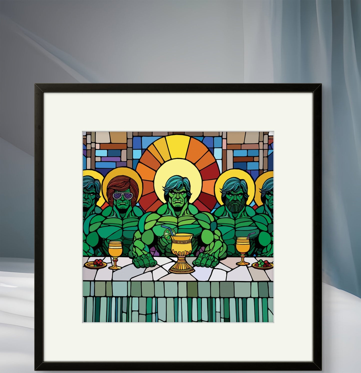Bilde av Ronny Bank "Last Supper" 15X15 cm laget av Ronny Bank, popart kunst fra Galleri2b