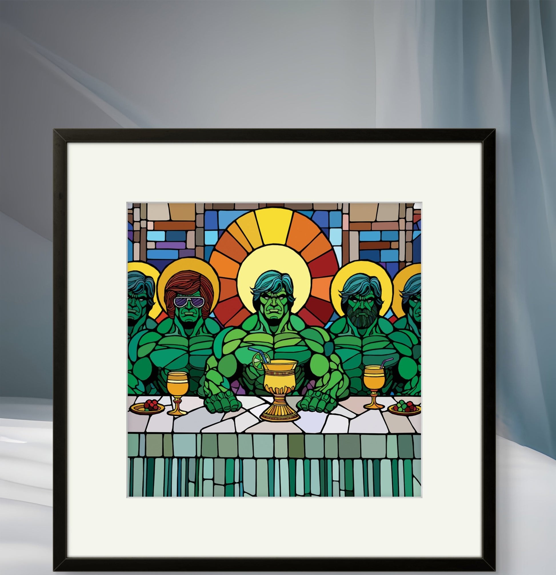 Bilde av Ronny Bank "Last Supper" 15X15 cm laget av Ronny Bank, popart kunst fra Galleri2b