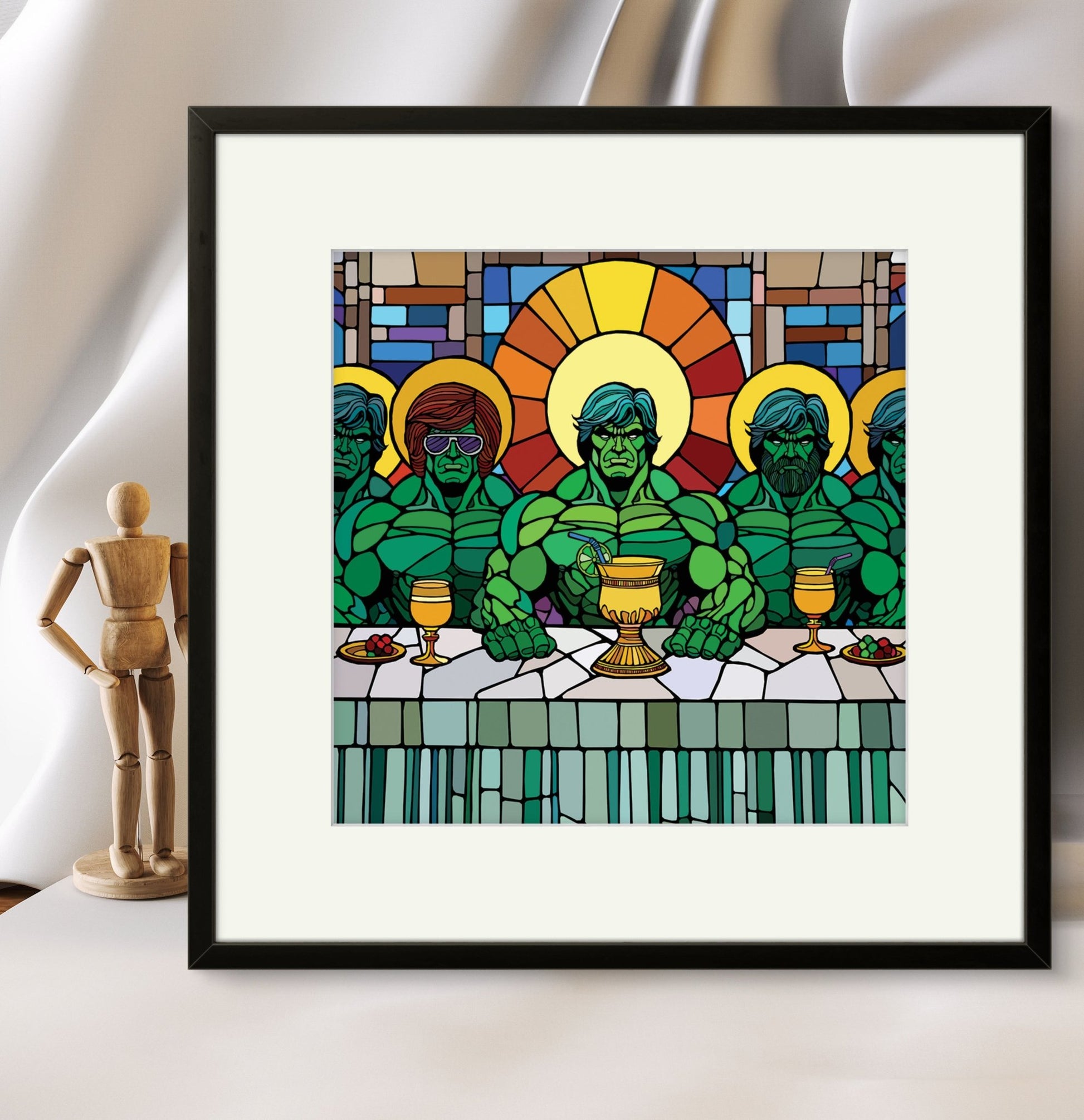 Bilde av Ronny Bank "Last Supper" 15X15 cm laget av Ronny Bank, popart kunst fra Galleri2b