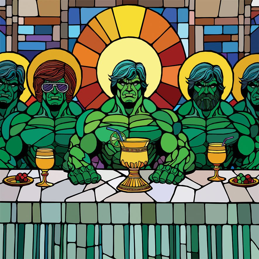 Bilde av Ronny Bank "Last Supper" 15X15 cm laget av Ronny Bank, popart kunst fra Galleri2b