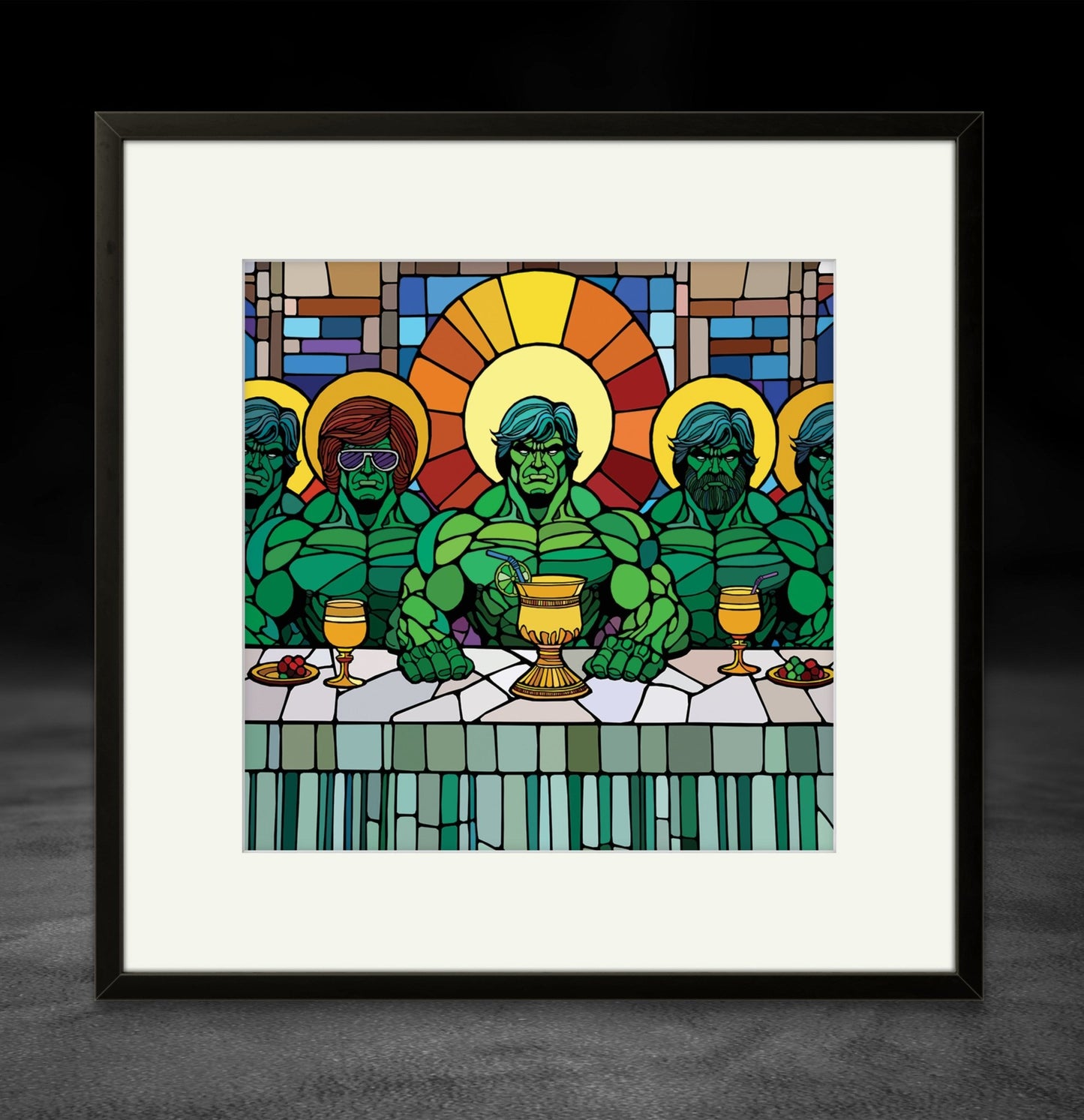 Bilde av Ronny Bank "Last Supper" 15X15 cm laget av Ronny Bank, popart kunst fra Galleri2b