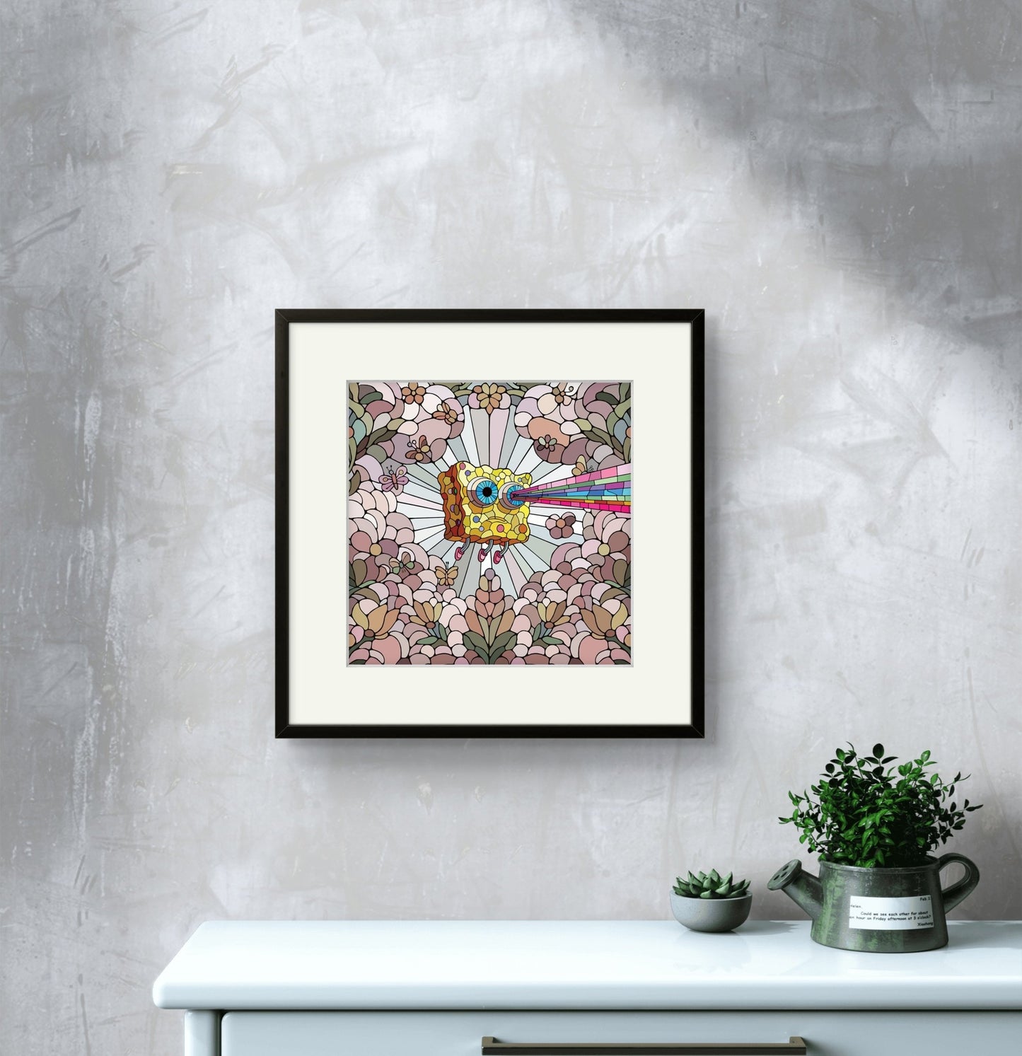 Bilde av Ronny Bank "Lost Again" 15X15cm laget av Ronny Bank, popart kunst fra Galleri2b